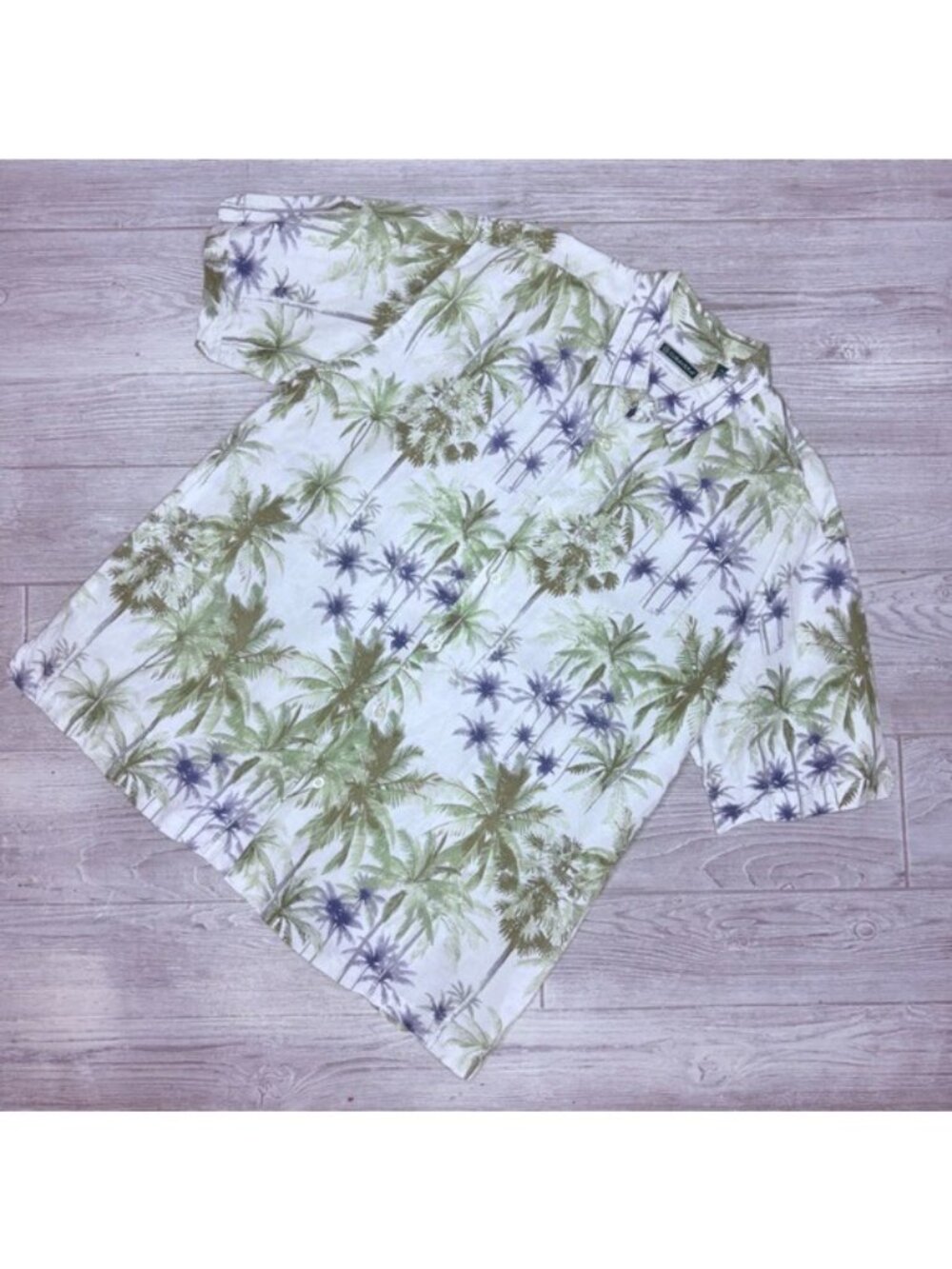 Cubavera shirt sleeve light linen blend Hawaiian button front tropical shirt xl